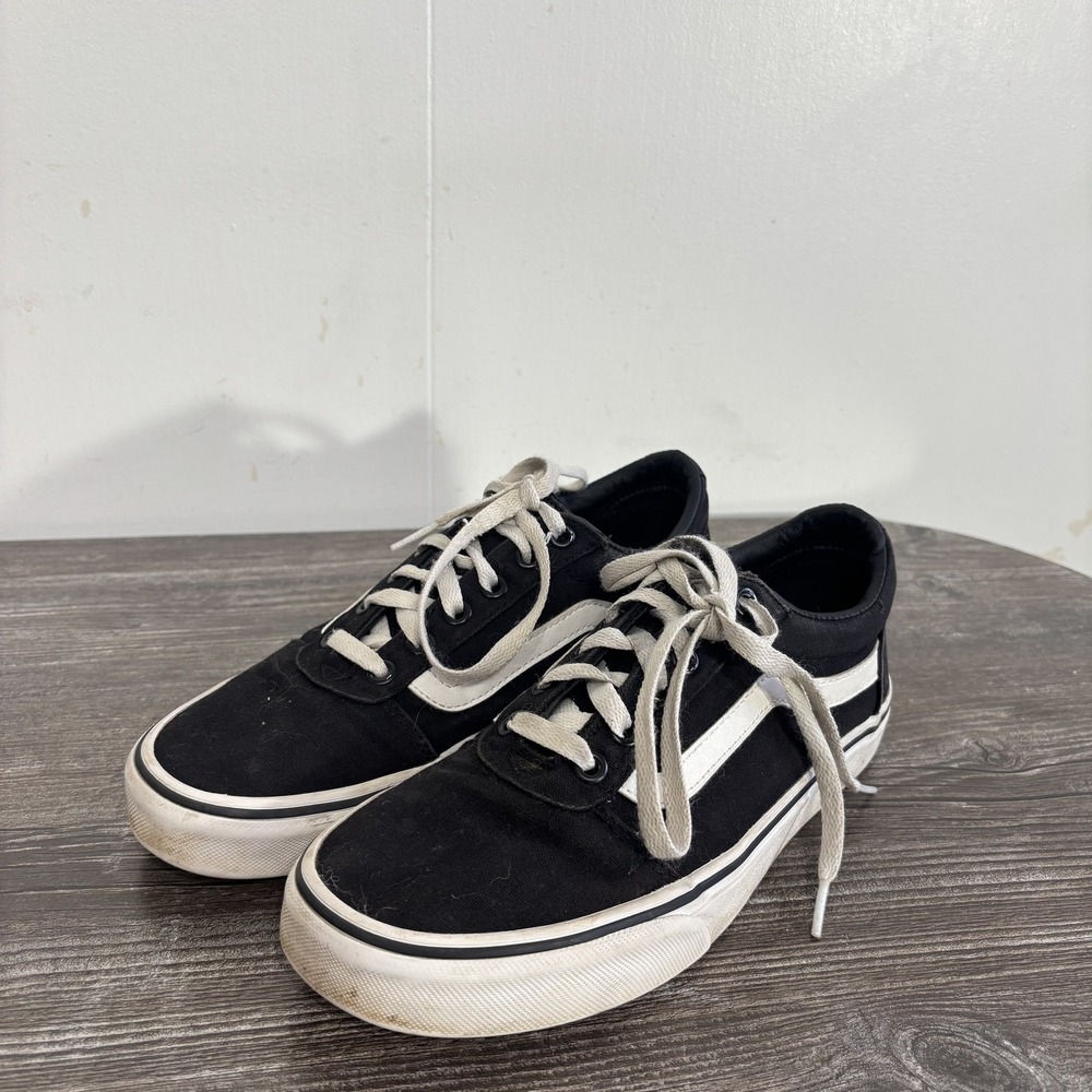 Vans Old Skool Shoes Womens Size 8 Black Canvas Skateboard Sneaker Low Top